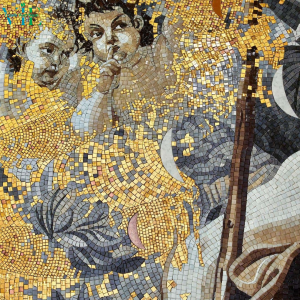 Tranh Mosaic Geometric Gold Accent